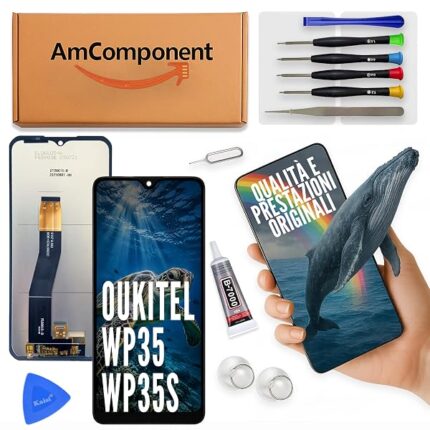 AmComponent - display di ricambio per OUKITEL WP35 / WP35 S schermo LCD vetro touch screen | Componente di ricambio con luminosità intensa e risposta al tocco reattiva