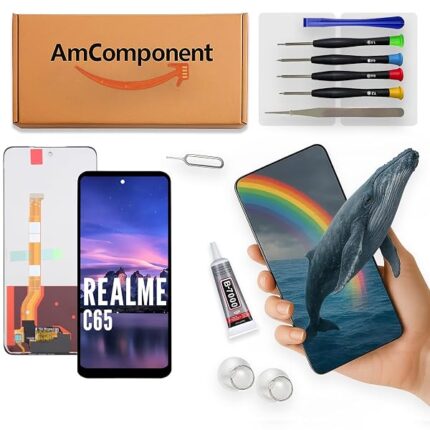 AmComponent - display di ricambio per REALME C65 RMX3910 4G/5G schermo LCD vetro touch ricambio | Componente di ricambio con luminosità intensa e risposta al tocco reattiva