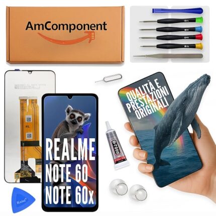 AmComponent - display di ricambio per REALME NOTE 60 RMX3933 / 60X RMX3938 schermo LCD vetro | Componente di ricambio con luminosità intensa e risposta al tocco reattiva