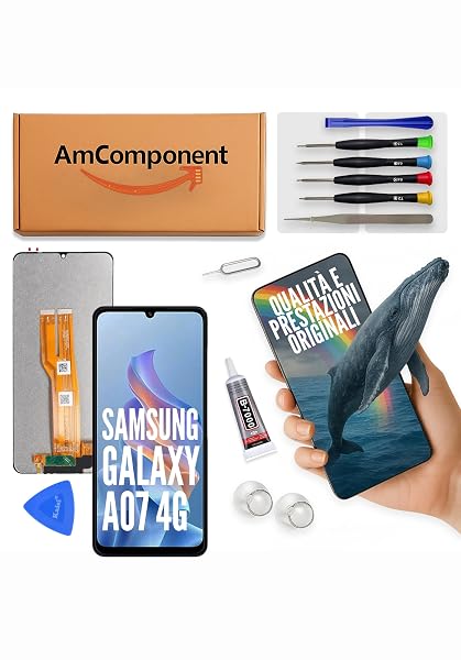 AmComponent - display di ricambio per SAMSUNG GALAXY A07 4G SM-A075 LCD touch screen vetro schermo