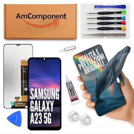AmComponent - display di ricambio per SAMSUNG GALAXY A23 5G SM-A236 schermo LCD vetro touch | Componente di ricambio con luminosità intensa e risposta al tocco reattiva