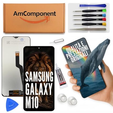 AmComponent - display di ricambio per SAMSUNG GALAXY M10 SM-M105 M105 schermo LCD vetro touch screen | Componente di ricambio con luminosità intensa e risposta al tocco reattiva