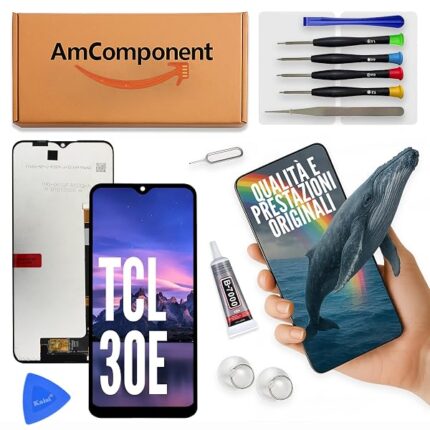 AmComponent - display di ricambio per TCL 30E 6127A 6127L schermo LCD vetro touch screen 30 e | Componente di ricambio con luminosità intensa e risposta al tocco reattiva