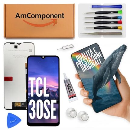 AmComponent - display di ricambio per TCL 30SE 6165H 6156H1 6165A 6165A1 schermo LCD vetro touch screen 30 SE | Componente di ricambio con luminosità intensa e risposta al tocco reattiva