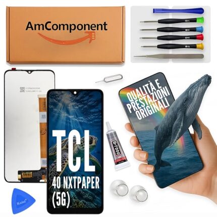 AmComponent - display di ricambio per TCL 40 NXTPAPER 5G schermo vetro LCD touch screen | Componente di ricambio con luminosità intensa e risposta al tocco reattiva