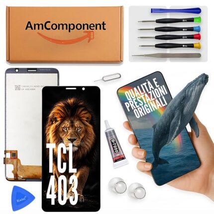 AmComponent - display di ricambio per TCL 403 T431 schermo vetro touch screen LCD MONITOR | Componente di ricambio con luminosità intensa e risposta al tocco reattiva