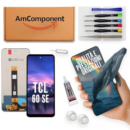 AmComponent - display di ricambio per TCL 60 SE T517H schermo LCD vetro ricambio touch screen | Componente di ricambio con luminosità intensa e risposta al tocco reattiva
