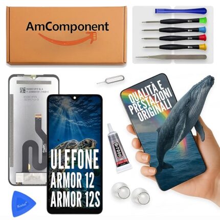 AmComponent - display di ricambio per ULEFONE ARMOR 12 / ARMOR 12S schermo LCD + vetro touch screen | Componente di ricambio con luminosità intensa e risposta al tocco reattiva