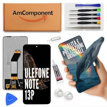 AmComponent - display di ricambio per ULEFONE NOTE 13P schermo LCD + vetro touch screen | Componente di ricambio con luminosità intensa e risposta al tocco reattiva
