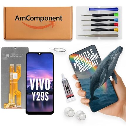 AmComponent - display di ricambio per VIVO Y29S V2446 / Y04 V2430 / Y19E schermo LCD vetro | Componente di ricambio con luminosità intensa e risposta al tocco reattiva