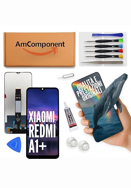 AmComponent - display di ricambio per XIAOMI REDMI A1+ PLUS 220733SFG schermo LCD vetro touch screen | Componente di ricambio con luminosità intensa e risposta al tocco reattiva