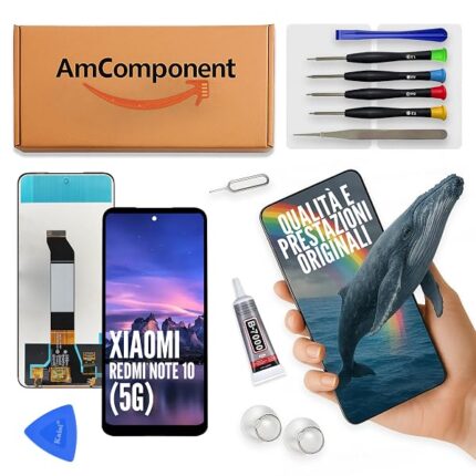 AmComponent - display di ricambio per XIAOMI REDMI NOTE 10 5G M2103K19 G C schermo LCD vetro | Componente di ricambio con luminosità intensa e risposta al tocco reattiva