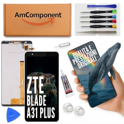 AmComponent - display di ricambio per ZTE BLADE A31 PLUS schermo LCD touch screen vetro | Componente di ricambio con luminosità intensa e risposta al tocco reattiva