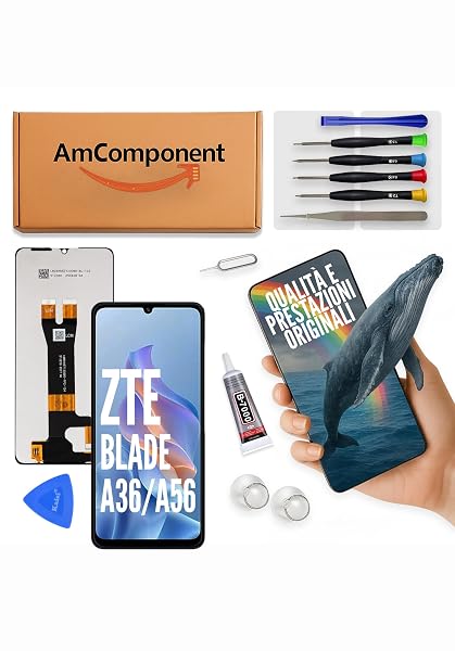 AmComponent - display di ricambio per ZTE BLADE A36 / BLADE A56 Z2472 Z2473 schermo LCD vetro touch screen | Componente di ricambio con luminosità intensa e risposta al tocco reattiva