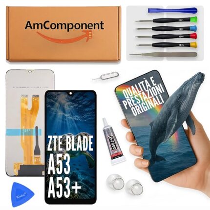 AmComponent - display di ricambio per ZTE BLADE A53 / A53 PLUS schermo LCD vetro | Componente di ricambio con luminosità intensa e risposta al tocco reattiva