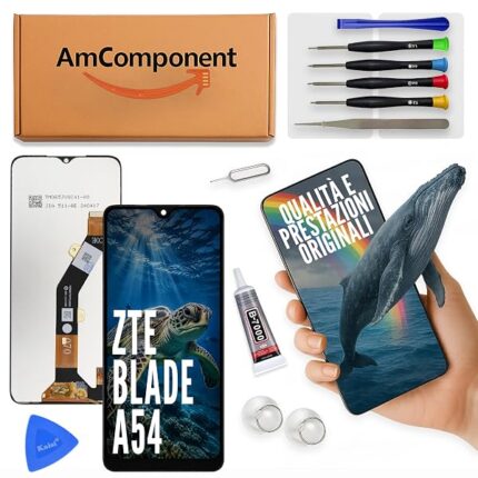 AmComponent - display di ricambio per ZTE BLADE A54 schermo LCD touch screen vetro | Componente di ricambio con luminosità intensa e risposta al tocco reattiva