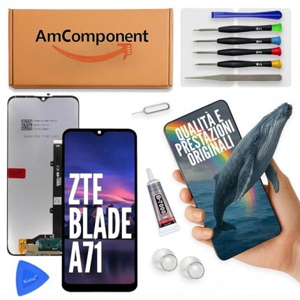 AmComponent - display di ricambio per ZTE BLADE A71 A7030 schermo LCD + touch screen vetro | Componente di ricambio con luminosità intensa e risposta al tocco reattiva