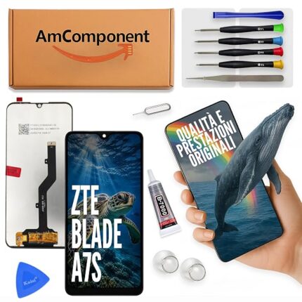AmComponent - display di ricambio per ZTE BLADE A7S A7010 schermo LCD + touch screen vetro | Componente di ricambio con luminosità intensa e risposta al tocco reattiva