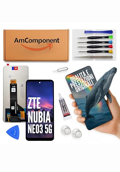 AmComponent - display di ricambio per ZTE NUBIA NEO 3 5G Z2464N schermo LCD touch screen vetro | Componente di ricambio con luminosità intensa e risposta al tocco reattiva