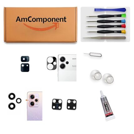 AmComponent - vetro FOTOCAMERA di ricambio per XIAOMI REDMI 9C M2006C3MG M2006C3MT LENTE BACK CAMERA VETRINO